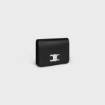 TRIOMPHE COMPACT WALLET IN SHINY CALFSKIN BLACK - Image 2